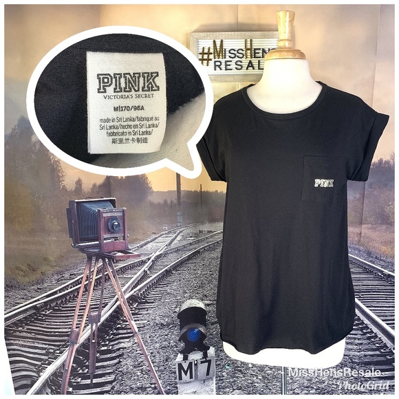PINK Victoria's Secret Tops - FINAL $ EUC PINK VICTORIA'S SECRET CAP SLEEVE TEE